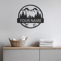 Custom Mountain Scene Metal Wall Art With Deer, Forest Home Sign For Living Room Or Cabin, Personalized Nature Decor Gift For Him, Wall Art