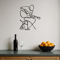Minimalist Guitarist Metal Wall Art, One Line Musician Wall Decor For Studio Or Living Room, Modern Music Lover Gift For Him Or Her,Wall Art 2