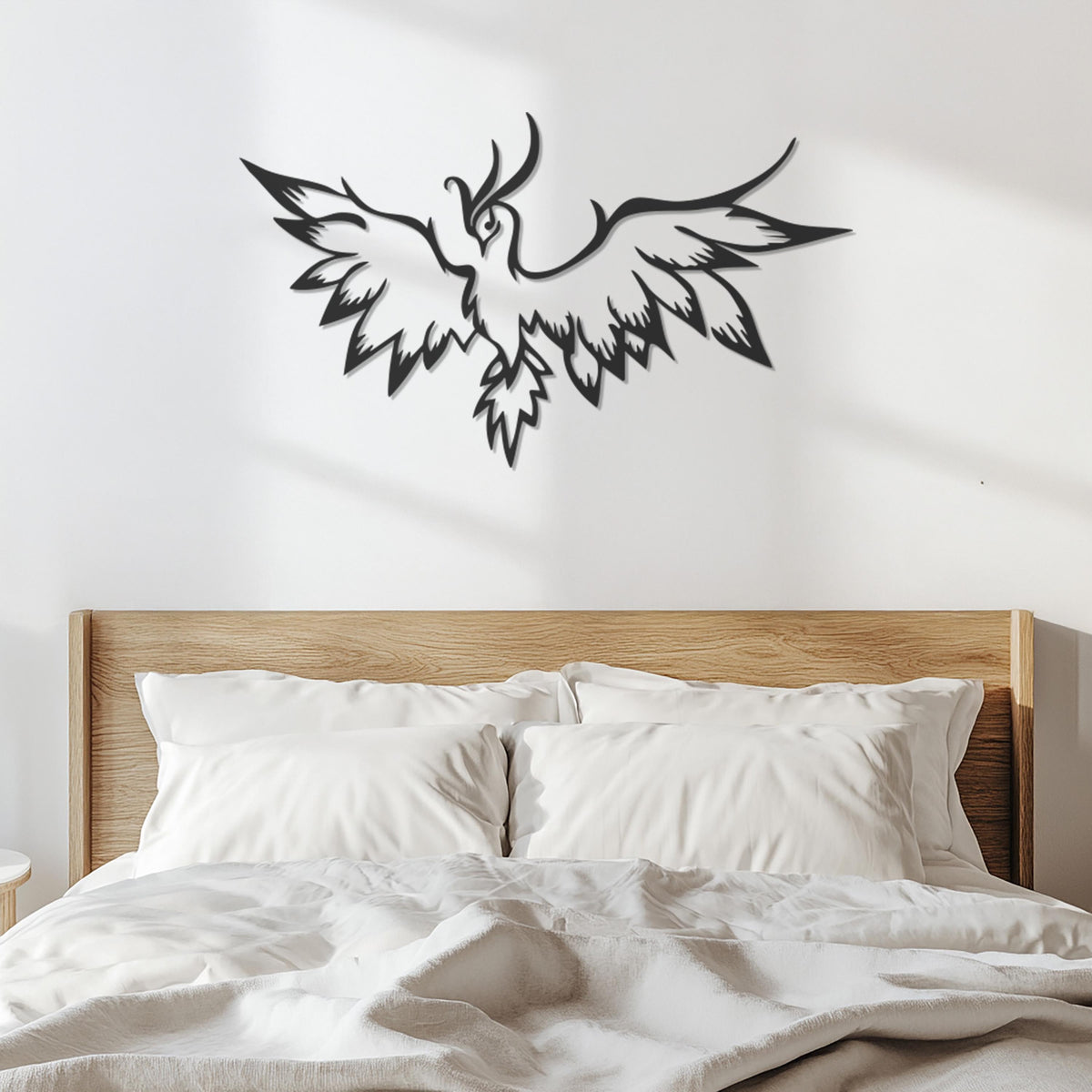 Phoenix Metal Wall Art,Flying Firebird Silhouette Decor For Living Room Or Office,Inspirational Bird Sign Gift For Mythology Lovers,Wall Art