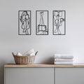 Book Lover Metal Wall Art Set of 3, Minimalist Reading Woman Silhouette Decor, Modern Bedroom Or Study Gift For Readers And Writers,Wall Art