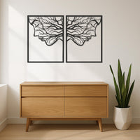 Couple Face Metal Wall Art Set Of 2, Tree Branch Silhouette Modern Abstract Decor For Bedroom Or Living Room, Connection Love Gift, Wall Art 6