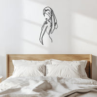 Minimalist Woman Metal Wall Art with Towel, Modern Female Line Silhouette Wall Decor for Bathroom, Spa or Bedroom Accent, Wall Art 5