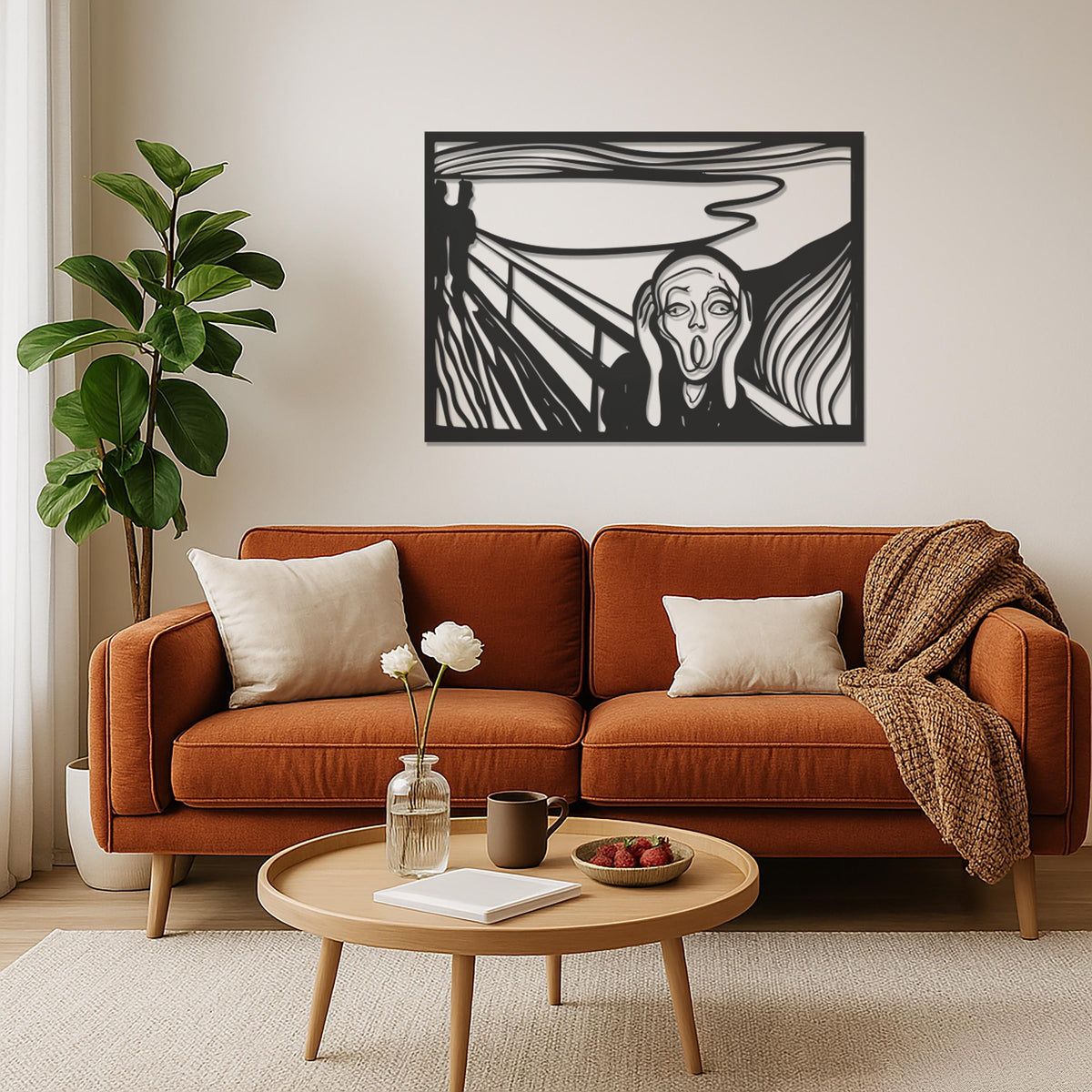 The Scream Inspired Metal Wall Art – Edvard Munch Style Abstract Silhouette Wall Hanging for Modern Art Lovers, Munch Wall Decor, Wall Art