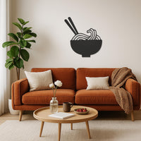 Ramen Bowl Metal Wall Art, Minimalist Kitchen Decor with Chopsticks, Modern Noodle Bowl Silhouette for Food Lover,Spaghetti Lovers,Wall Art 4