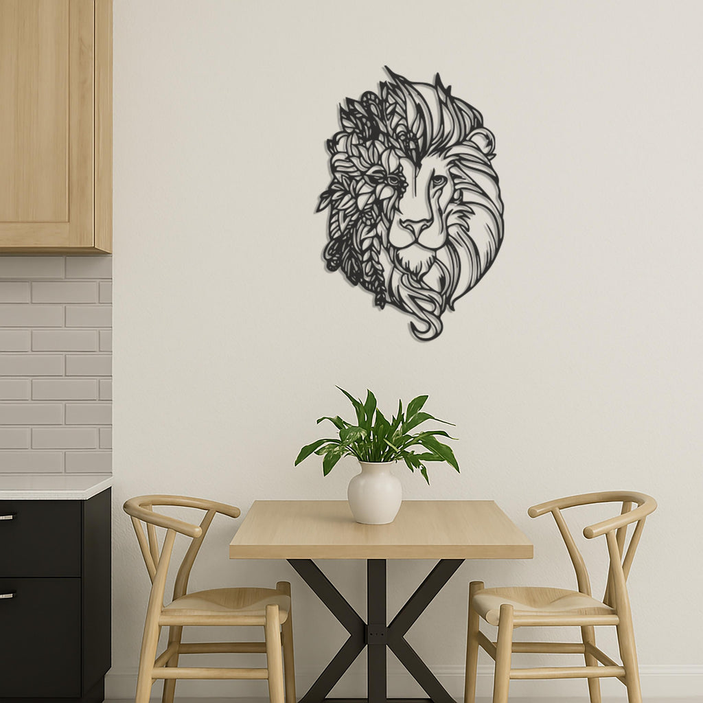 Lion Head Metal Wall Art, Jungle Animal Wall Decor, Boho Lion Decor, Modern Safari Wall Art, Nature Lover Gift, Lion Wall Sculpture