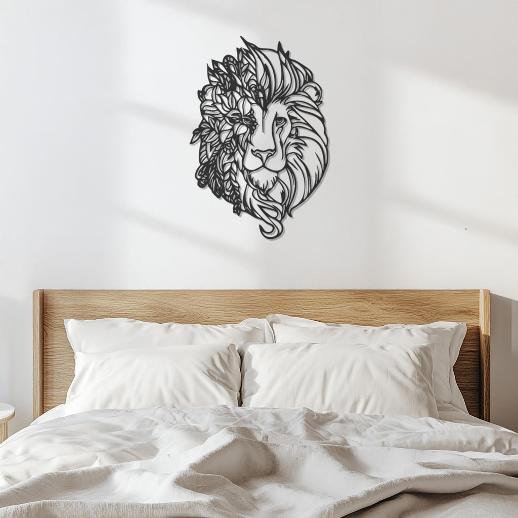 Lion Head Metal Wall Art, Jungle Animal Wall Decor, Boho Lion Decor, Modern Safari Wall Art, Nature Lover Gift, Lion Wall Sculpture