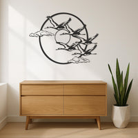 Geese Flying Wall Art, Modern Metal Bird Wall Decor, Nature Inspired Home Accent, Metal Goose Wall Sculpture, Geese Wall Hanging, Wall Art 6