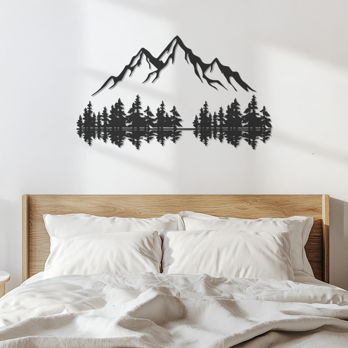 Mountain Forest Wall Art, Nature Landscape Metal Wall Decor, Cabin Lodge Wall Hanging, Rustic Pine Tree Wall Sign, Forest Metal Art,Wall Art