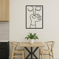 Face Line Art Metal Wall Decor, Minimalist Abstract Face Wall Hanging, Modern Geometric Woman Art, One Line Drawing Wall Sculpture, Wall Art 3