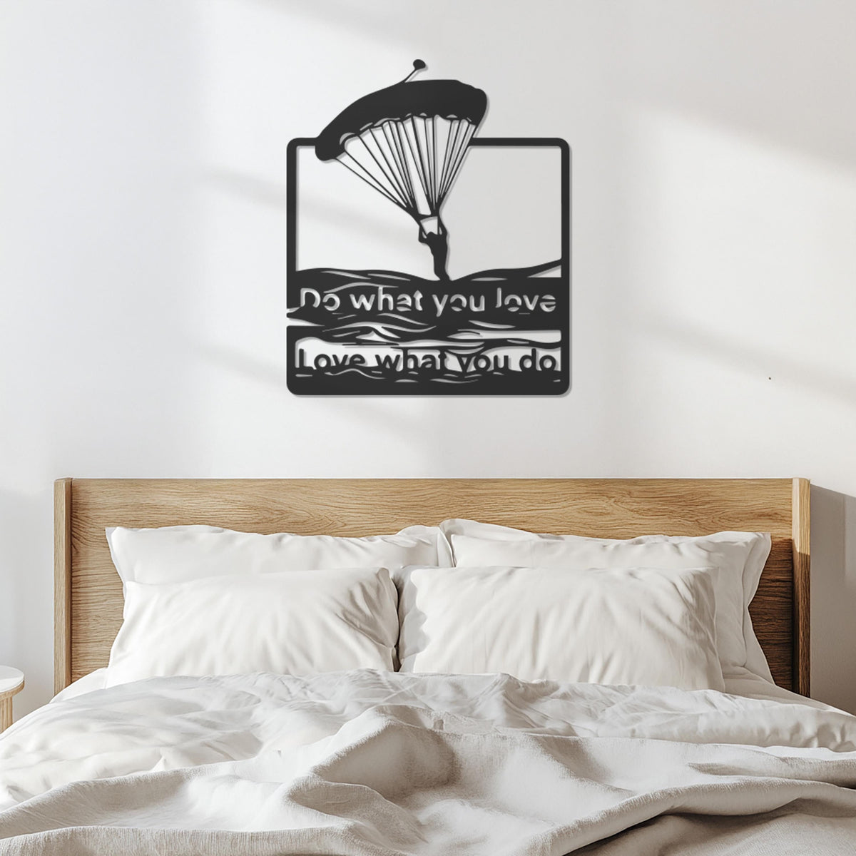 Paragliding Metal Wall Art with Quote, Do What You Love Metal Sign, Adventure Lover Gift, Motivational Parachute Wall Decor, Wall Decor