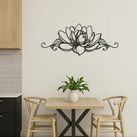 Lotus Flower Metal Wall Art, Yoga Room Decor, Zen Boho Wall Hanging, Mandala Inspired Floral Metal Sign, Nature Wall Decoration, Wall Art 3
