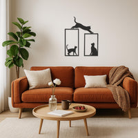 Cat Metal Wall Art Set, Minimalist Cat Wall Decor, Kitty Lover Gift, 3 Piece Cat Silhouette Metal Sign,Modern Pet Home Wall Hanging,Wall Art 4