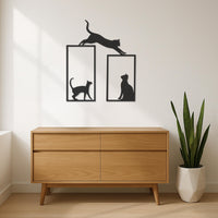 Cat Metal Wall Art Set, Minimalist Cat Wall Decor, Kitty Lover Gift, 3 Piece Cat Silhouette Metal Sign,Modern Pet Home Wall Hanging,Wall Art 6
