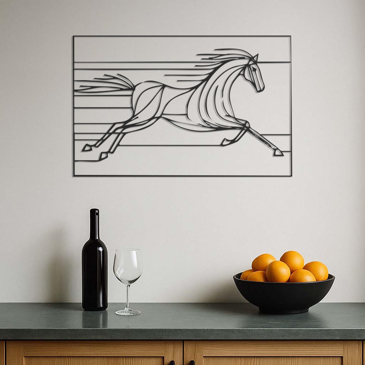 Running Horse Metal Wall Art, Galloping Horse Silhouette Decor, Modern Western Horse Wall Hanging, Metal Horse Wall Sculpture, Wall Art