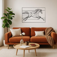 Running Horse Metal Wall Art, Galloping Horse Silhouette Decor, Modern Western Horse Wall Hanging, Metal Horse Wall Sculpture, Wall Art 4