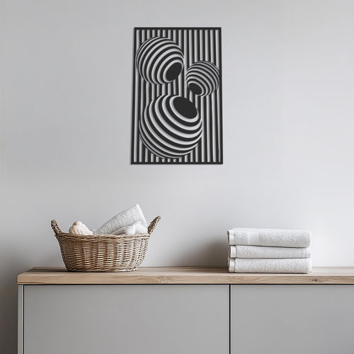 3D Optical Illusion Metal Wall Art, Geometric Abstract Panel, Modern Illusion Home Decor, Contemporary Wall Hanging Sculpture, Wall Decor