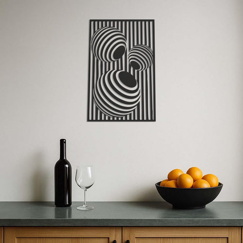 3D Optical Illusion Metal Wall Art, Geometric Abstract Panel, Modern Illusion Home Decor, Contemporary Wall Hanging Sculpture, Wall Decor