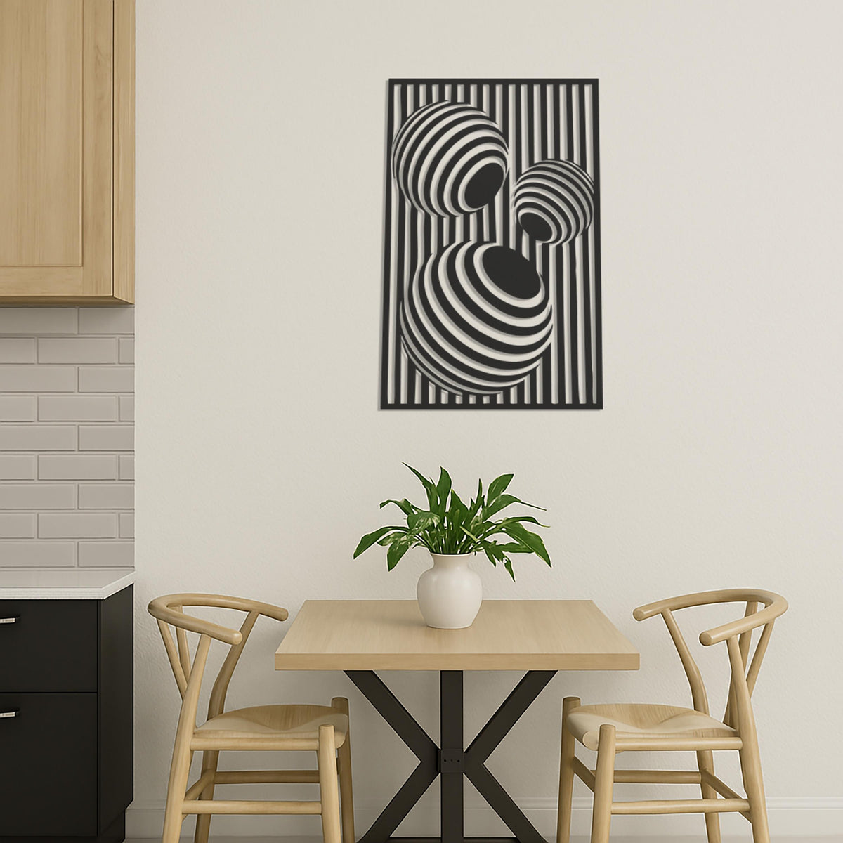 3D Optical Illusion Metal Wall Art, Geometric Abstract Panel, Modern Illusion Home Decor, Contemporary Wall Hanging Sculpture, Wall Decor