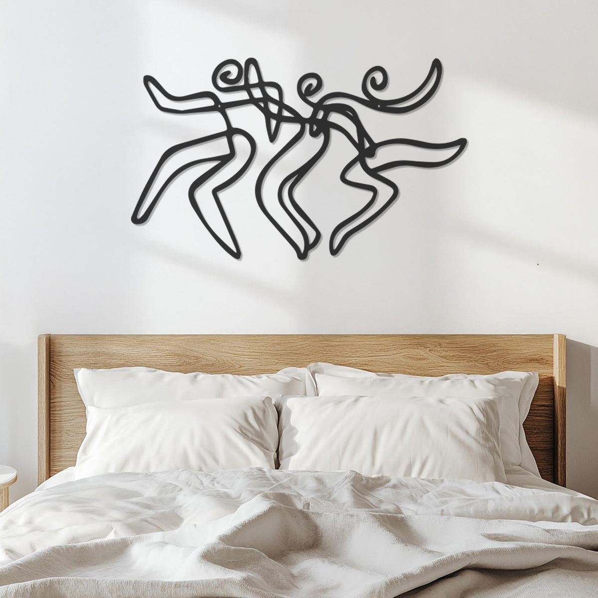 Abstract Dancing Figures Metal Wall Art, Modern Dance Line Art Sculpture, Contemporary Wall Decor for Living Room, For Bedroom, Wall Decor