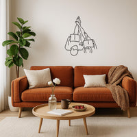 Couple Reading Metal Wall Art, Cozy Modern Line Art for Book Lovers, Relaxing Bedroom or Living Room Decor, Unique Couple Gift Idea,Wall Art 4