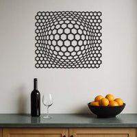 Modern Hexagon 3D Optical Illusion Wall Art, Geometric Honeycomb Metal Wall Decor for Living Room, Modern Wall Sculpture Gift Idea, Wall Art 2