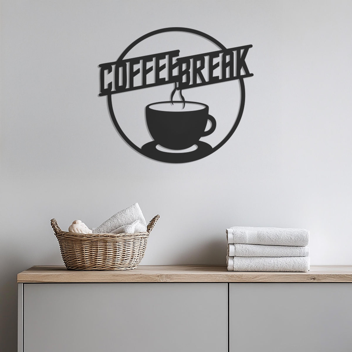 Coffee Break Metal Wall Art, Café Kitchen Wall Sign, Coffee Cup Decor, Modern Office Break Room Art, Coffee Bar Metal Sign, Modern Wall Art