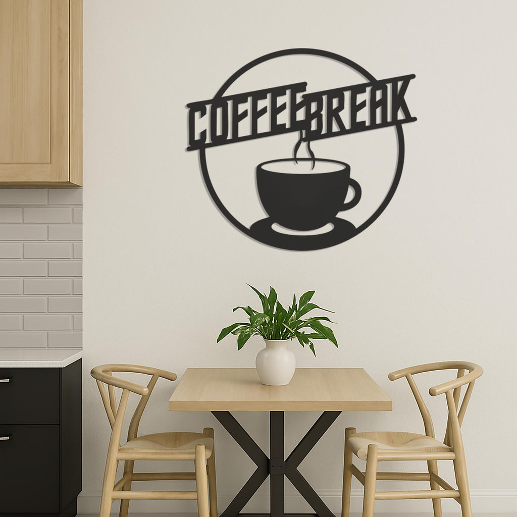 Coffee Break Metal Wall Art, Café Kitchen Wall Sign, Coffee Cup Decor, Modern Office Break Room Art, Coffee Bar Metal Sign, Modern Wall Art