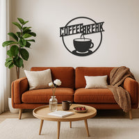 Coffee Break Metal Wall Art, Café Kitchen Wall Sign, Coffee Cup Decor, Modern Office Break Room Art, Coffee Bar Metal Sign, Modern Wall Art 4
