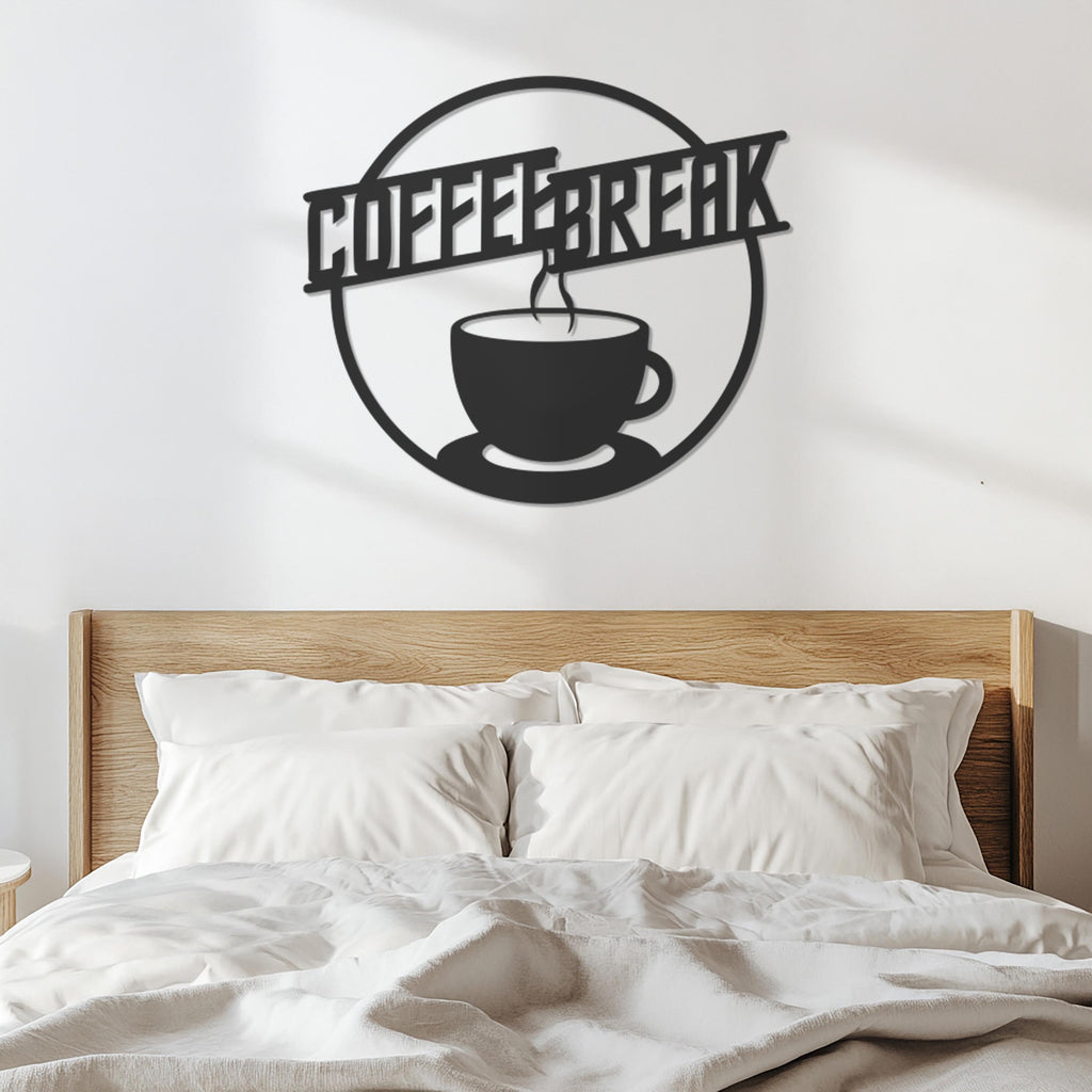 Coffee Break Metal Wall Art, Café Kitchen Wall Sign, Coffee Cup Decor, Modern Office Break Room Art, Coffee Bar Metal Sign, Modern Wall Art