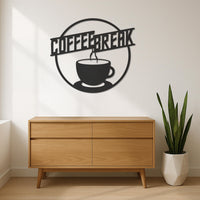 Coffee Break Metal Wall Art, Café Kitchen Wall Sign, Coffee Cup Decor, Modern Office Break Room Art, Coffee Bar Metal Sign, Modern Wall Art 6