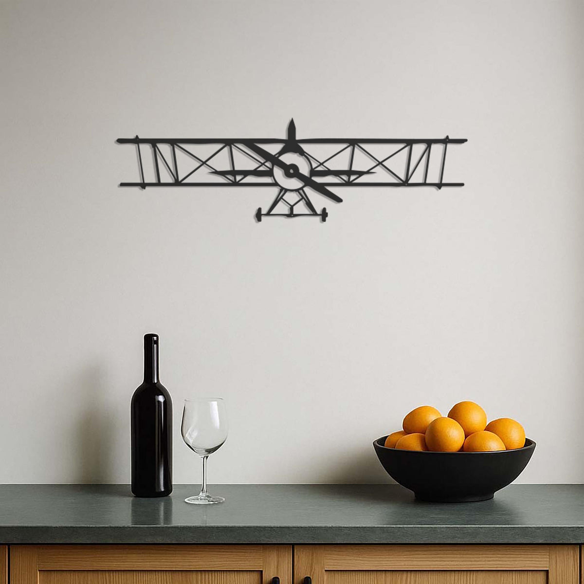 Airplane Metal Wall Art Clock, Aviation Decor for Pilot Office, Kids Room or Travel Enthusiast Gift, Large Laser Cut Design, Wall Decor