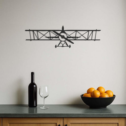 Airplane Metal Wall Art Clock, Aviation Decor for Pilot Office, Kids Room or Travel Enthusiast Gift, Large Laser Cut Design, Wall Decor