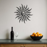 Sun Face Metal Wall Art, Mystical Boho Solar Decor for Living Room, Patio or Garden, Celestial Modern Metal Wall Hanging Art,Modern Wall Art 2