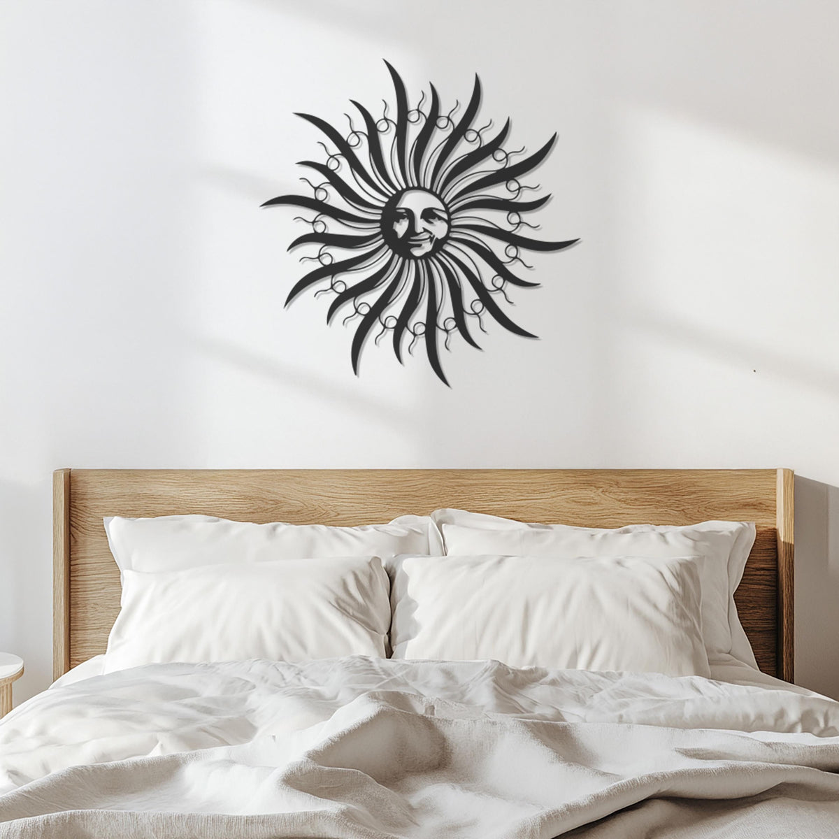 Sun Face Metal Wall Art, Mystical Boho Solar Decor for Living Room, Patio or Garden, Celestial Modern Metal Wall Hanging Art,Modern Wall Art