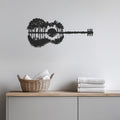 Guitar Sunset Wall Art, Metal Tropical Guitar Wall Decor, Palm Tree Guitar Silhouette, Beach Music Wall Art, Musician Gift, Nature Scene
