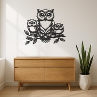 Owl Family Metal Wall Art, Mother Owl with Owlets Wall Decor, Nature Themed Nursery Art, Rustic Animal Wall Hanging, Wildlife Gift Idea 6