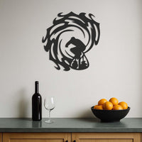 Surfer Wall Art, Metal Surfing Wall Decor, Modern Ocean Wave Sculpture, Surfer Silhouette Artwork, Coastal Beach House Wall Accent,Wall Art 2