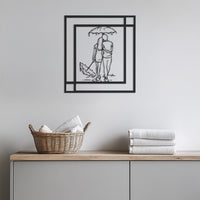 Romantic Couple Wall Art with Umbrella, Minimalist Metal Wall Decor for Bedroom or Living Room,Love-Inspired Personalized Gift Idea,Wall Art 1