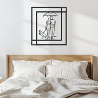 Romantic Couple Wall Art with Umbrella, Minimalist Metal Wall Decor for Bedroom or Living Room,Love-Inspired Personalized Gift Idea,Wall Art 5