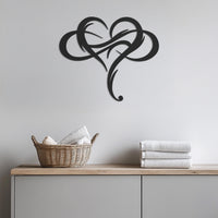 Modern Abstract Heart Metal Wall Art, Romantic Decorative Accent for Bedroom,Living Room or Entryway,Personalized Love Gift Option, Wall Art 1