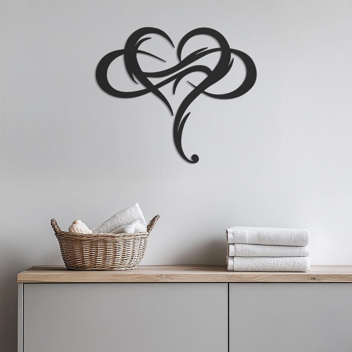 Modern Abstract Heart Metal Wall Art, Romantic Decorative Accent for Bedroom,Living Room or Entryway,Personalized Love Gift Option, Wall Art