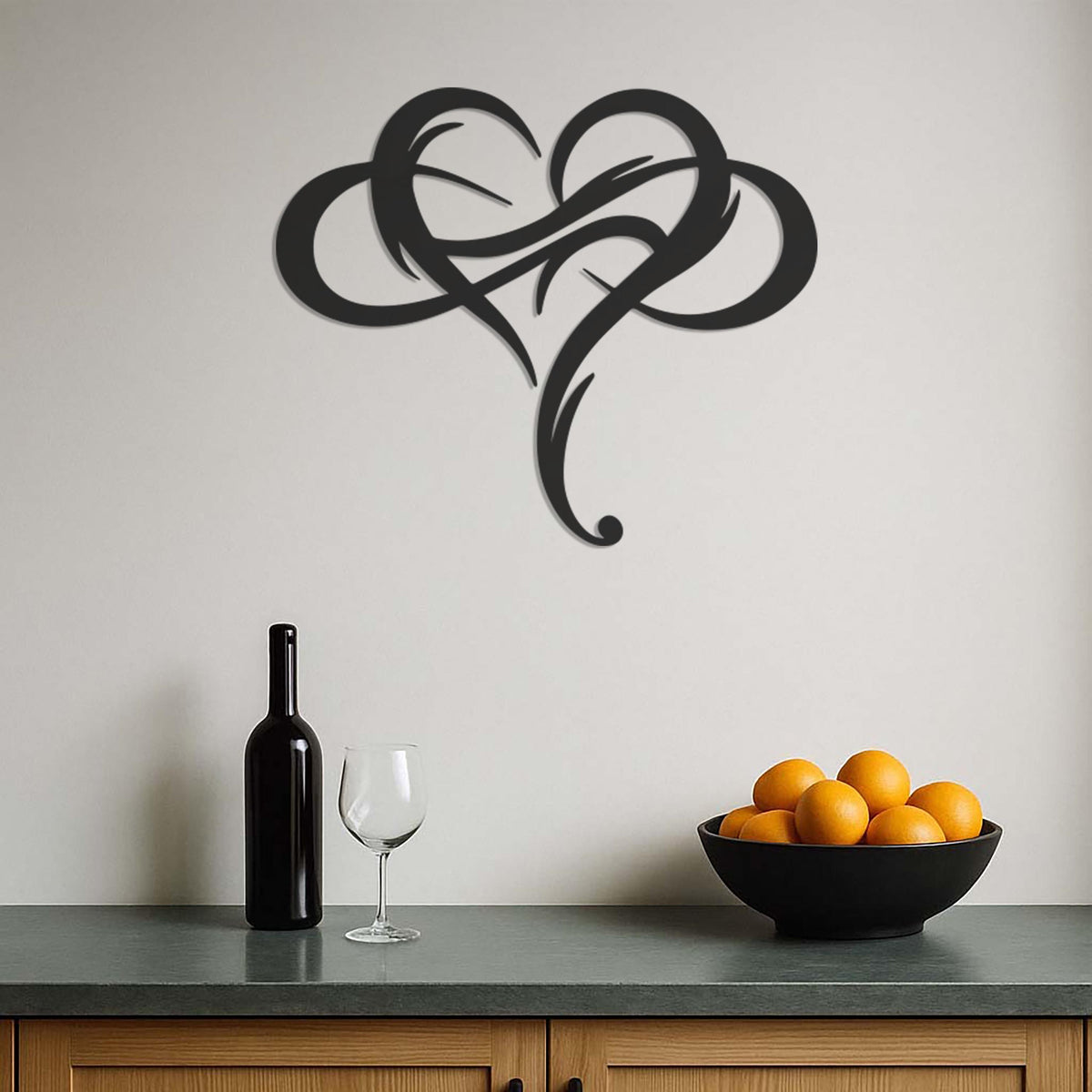 Modern Abstract Heart Metal Wall Art, Romantic Decorative Accent for Bedroom,Living Room or Entryway,Personalized Love Gift Option, Wall Art