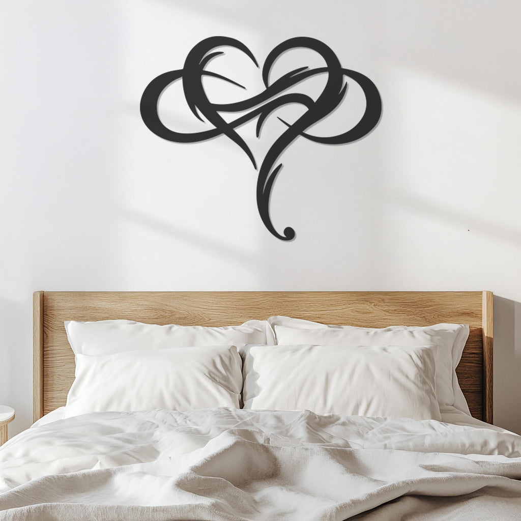 Modern Abstract Heart Metal Wall Art, Romantic Decorative Accent for Bedroom,Living Room or Entryway,Personalized Love Gift Option, Wall Art
