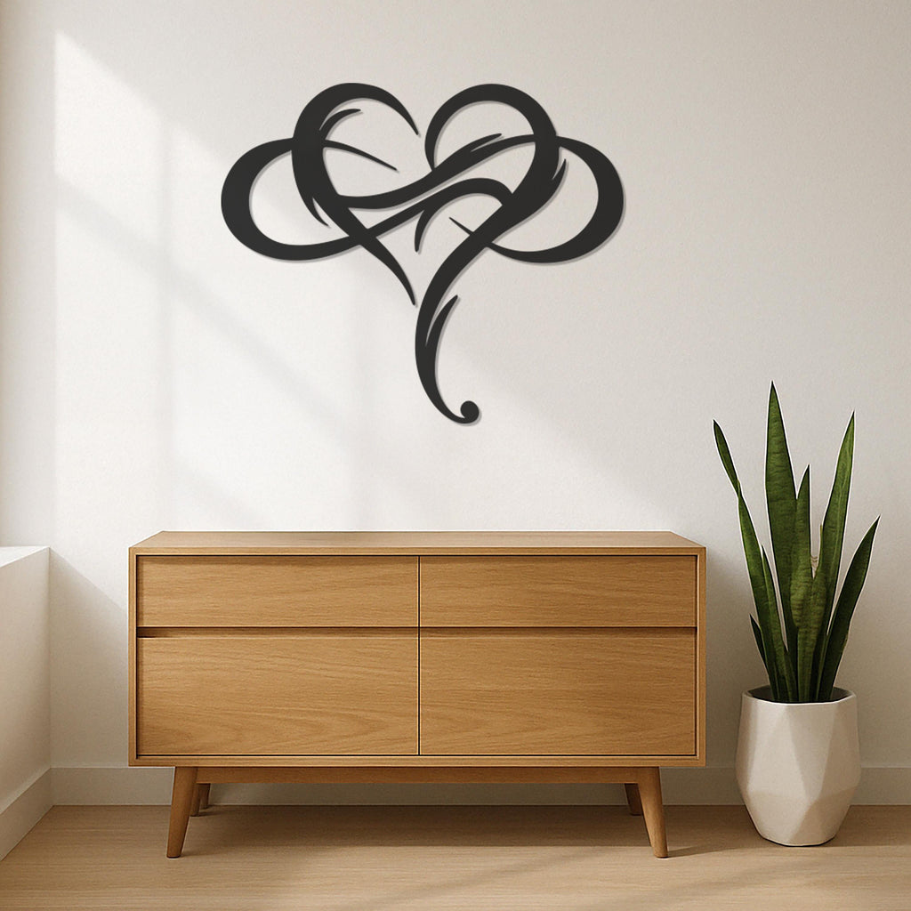 Modern Abstract Heart Metal Wall Art, Romantic Decorative Accent for Bedroom,Living Room or Entryway,Personalized Love Gift Option, Wall Art