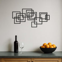Geometric Squares Metal Wall Art, Modern Minimalist Wall Decor for Living Room, Office or Bedroom, Abstract Metal Wall Sculpture, Wall Art 2