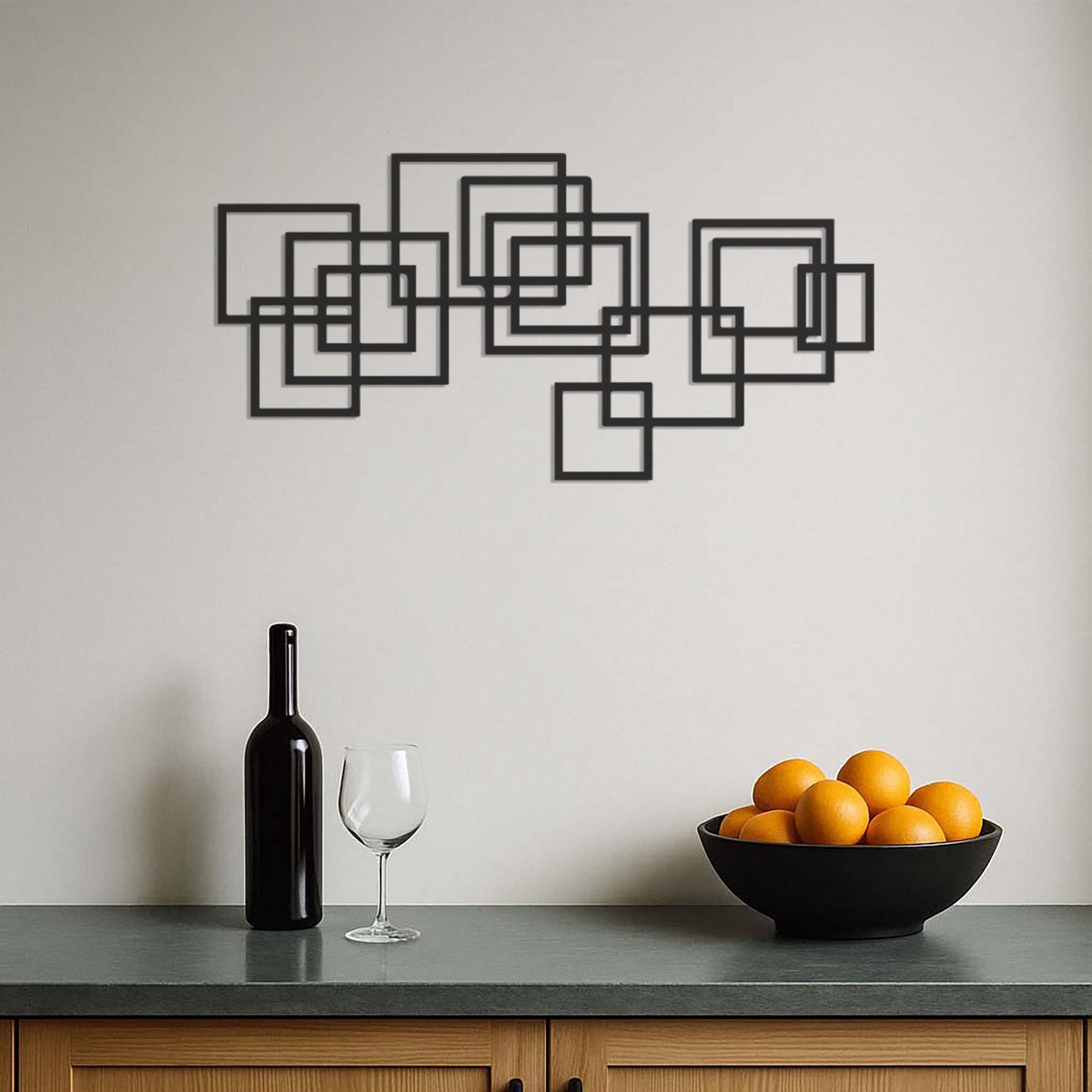 Geometric Squares Metal Wall Art, Modern Minimalist Wall Decor for Living Room, Office or Bedroom, Abstract Metal Wall Sculpture, Wall Art