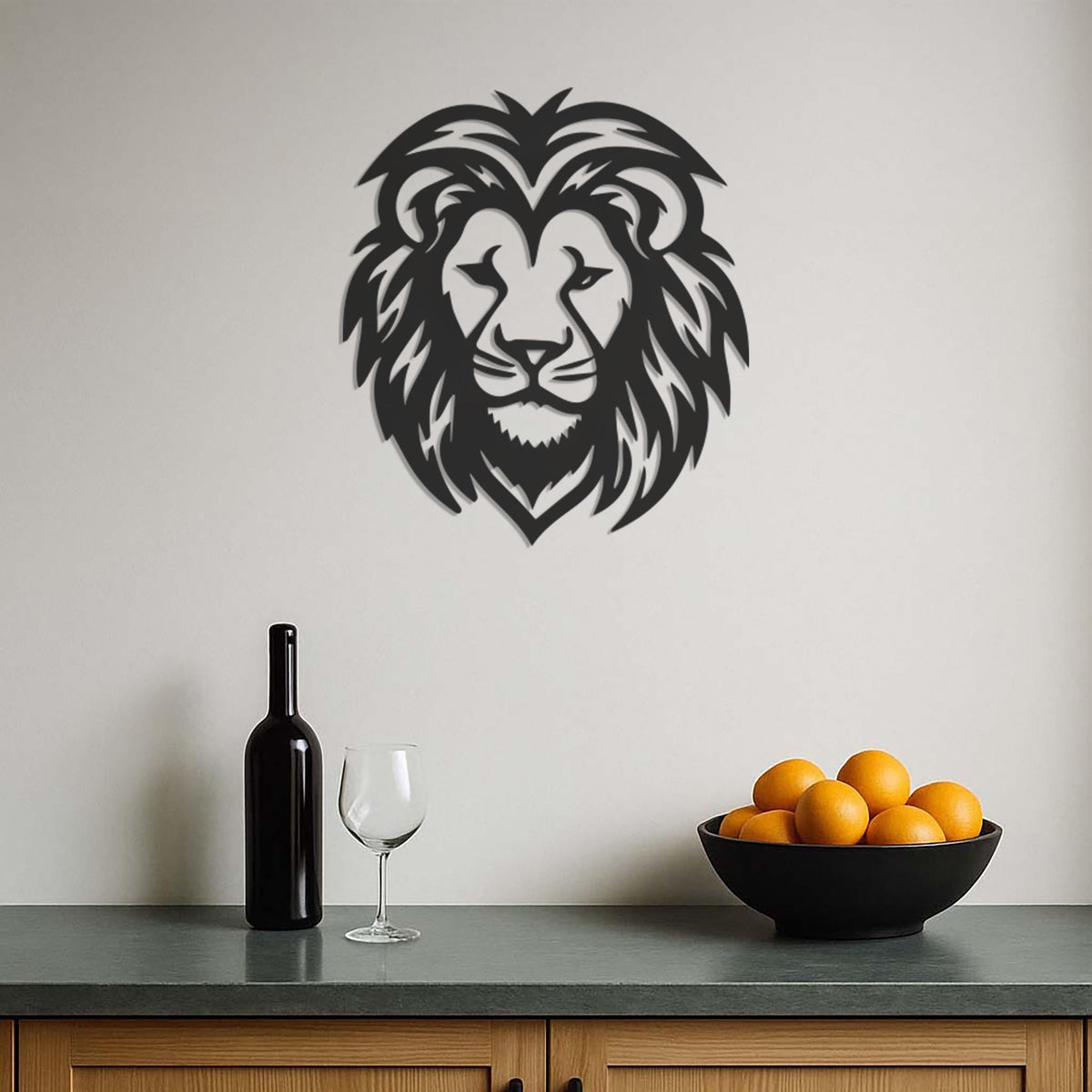 Majestic Lion Head Metal Wall Decor, Bold Animal Decor for Living Room, Office or Bedroom, Powerful Modern Safari Jungle Wall Sculpture