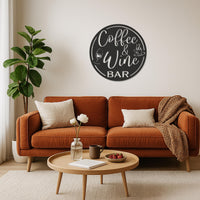Coffee and Wine Bar Metal Wall Sign, Coffee Lover Decor, Wine Enthusiast Wall Art, Kitchen, Bar, Cafe, Home Bar Sign, Rustic Metal Decor 4