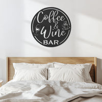Coffee and Wine Bar Metal Wall Sign, Coffee Lover Decor, Wine Enthusiast Wall Art, Kitchen, Bar, Cafe, Home Bar Sign, Rustic Metal Decor 5