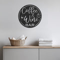 Coffee and Wine Bar Metal Wall Sign, Coffee Lover Decor, Wine Enthusiast Wall Art, Kitchen, Bar, Cafe, Home Bar Sign, Rustic Metal Decor